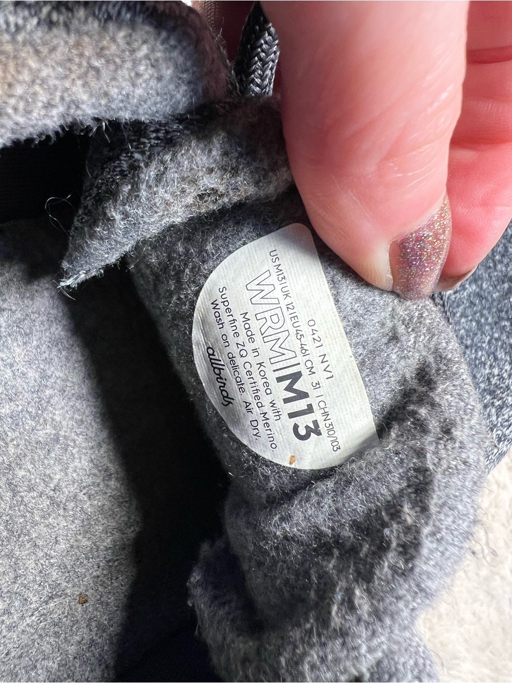 Allbirds Men's Wool Runners in grey size 13 - Picture 5 of 6